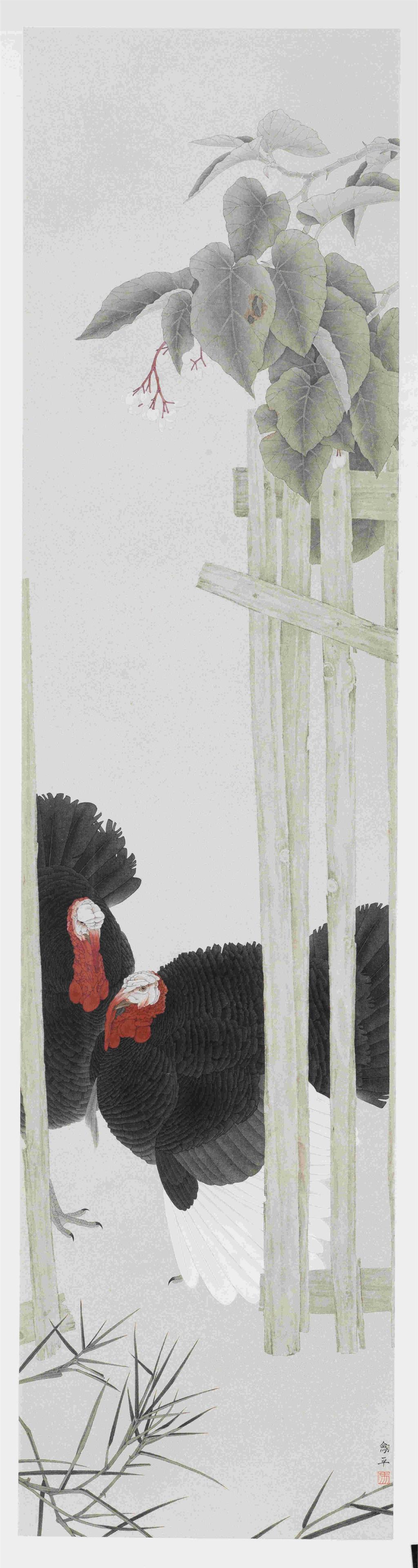 31广东画院  冯剑平《春风细语 》 中国画，201cmX50cm，  2019年
