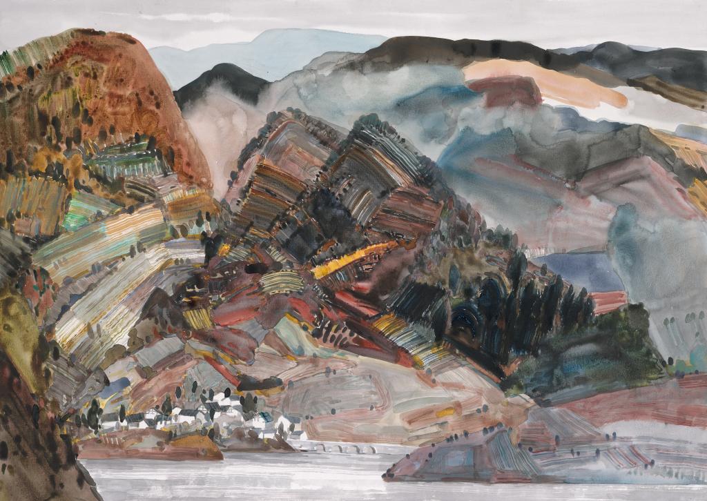 16重庆画院 阳浩宇 《只是暖阳映青山》 107x76cm 水彩 2015