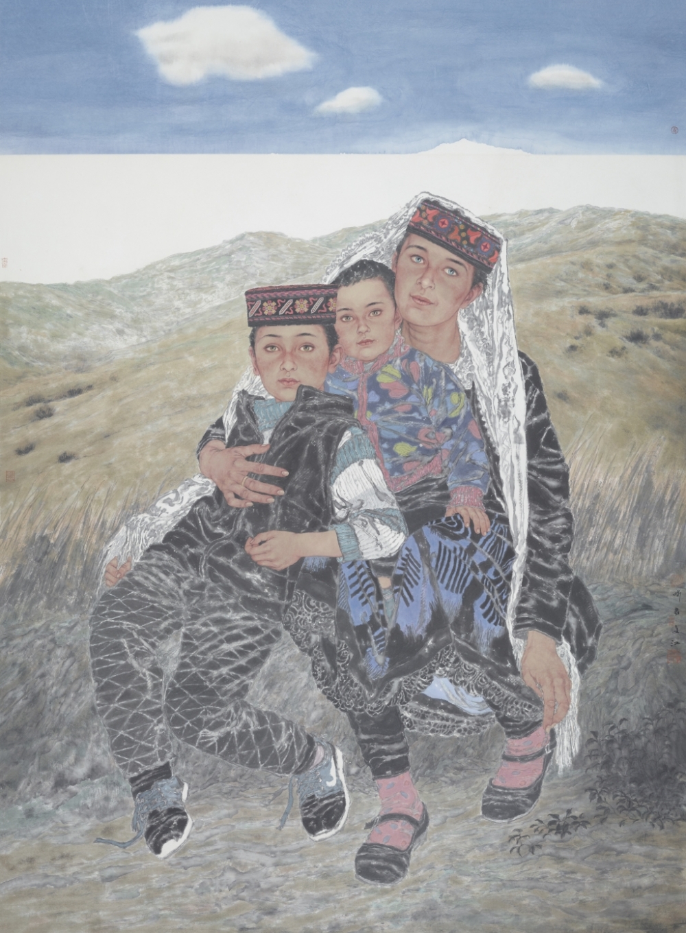 于文江+作品《春+风拂过坎尔洋》192×143cm2021年+纸本设色+第七届全国画院美术作品展优秀作品+看图王 916462829654716939