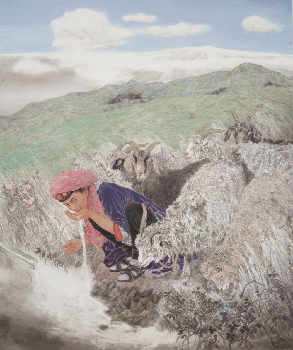 于文江作品《甘泉》200×240cm2021年第十三届艺术节参展作品(浏览图) 916462829654716941