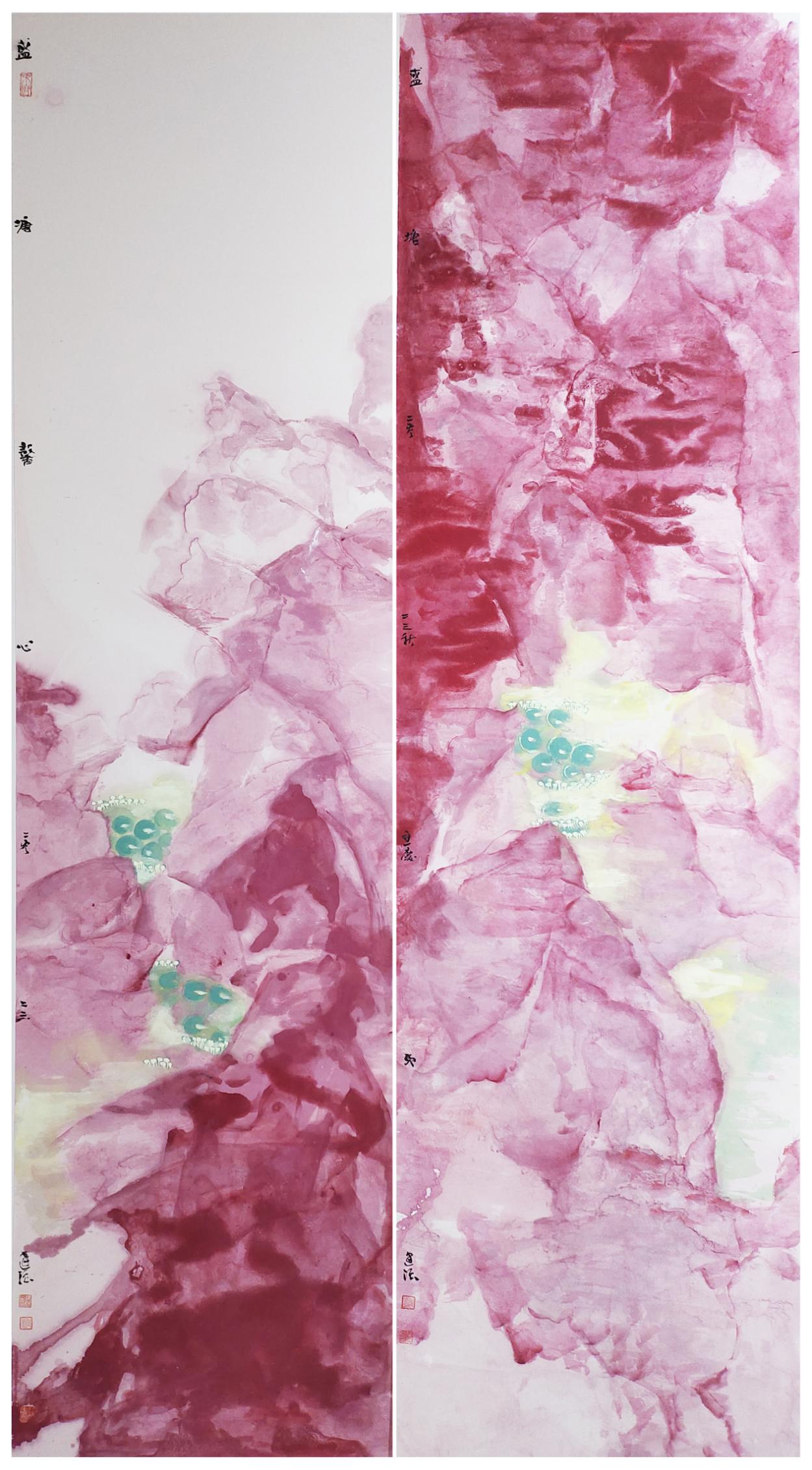 邓建强 《盛塘馨心》中国画 50×180×2 2023