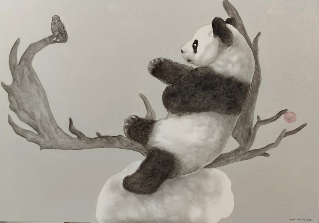 傅榆翔  眺望侏罗纪N0.2 布面油画146×90cm  2023年  