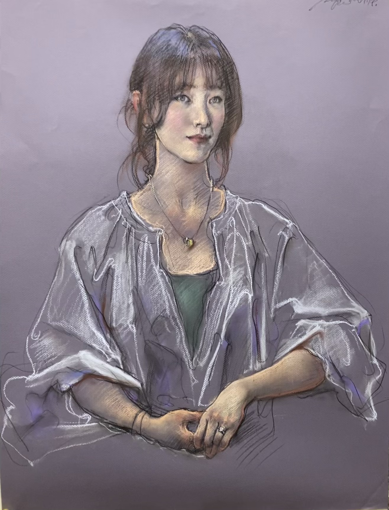 庞茂琨 《小楠》纸上色粉74×54㎝ 2023
