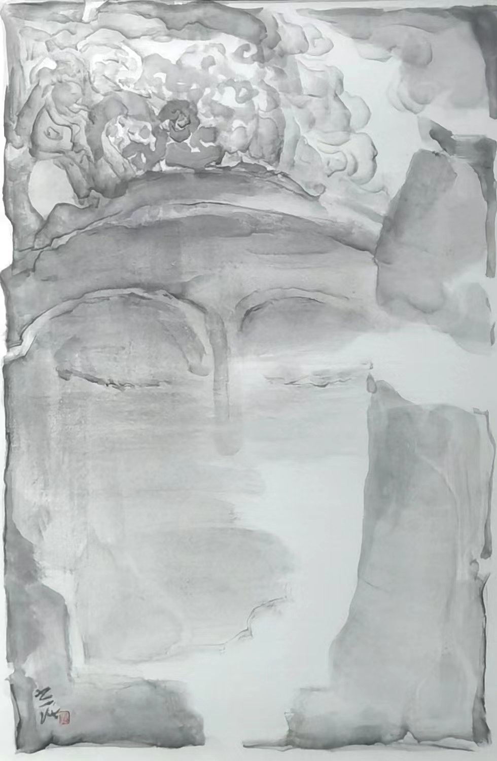 7 邓建强 水墨石刻 40x60cm 纸本水墨 2021年
