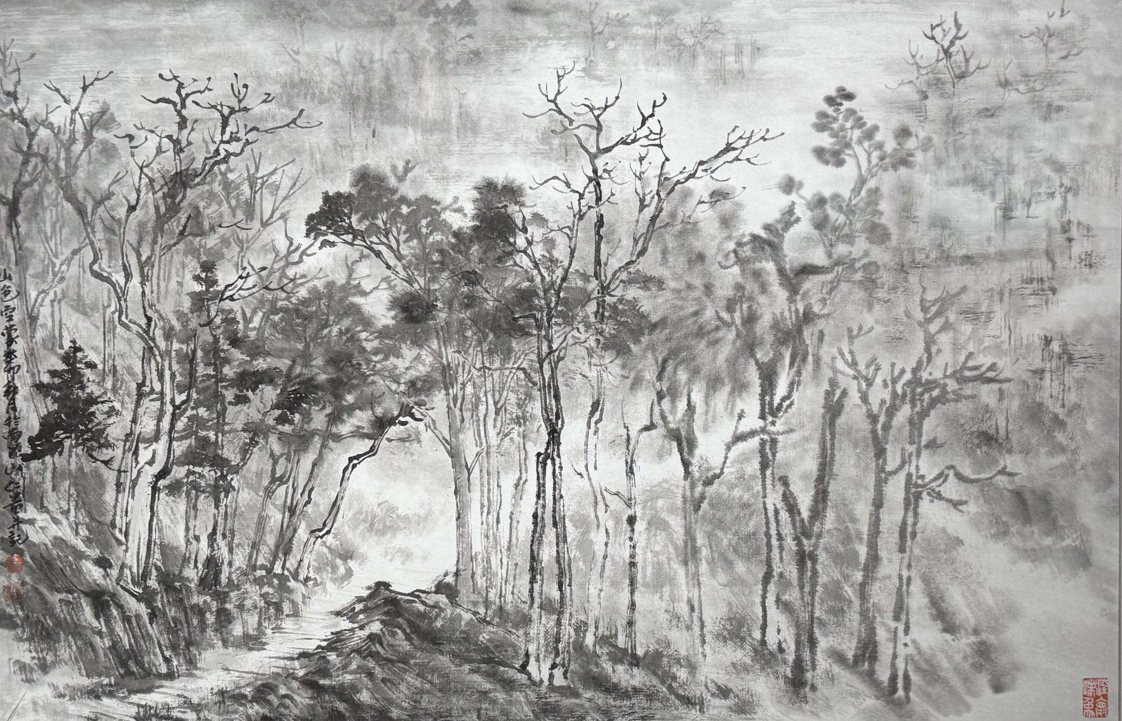 9 金仁贵 山色空蒙 46x69cm  纸本设色  2023年