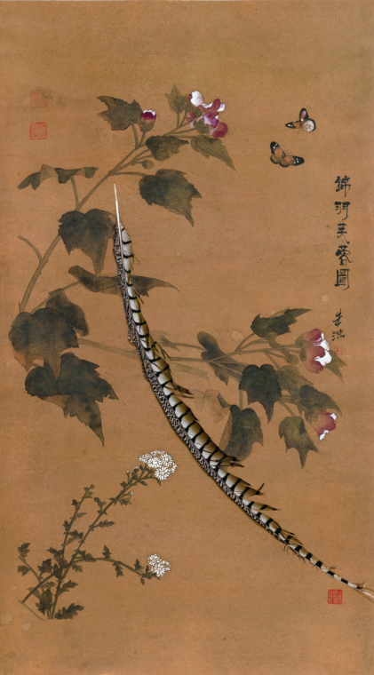 9 朱澄  锦羽芙蓉图 120x70cm 综合材料  2019年