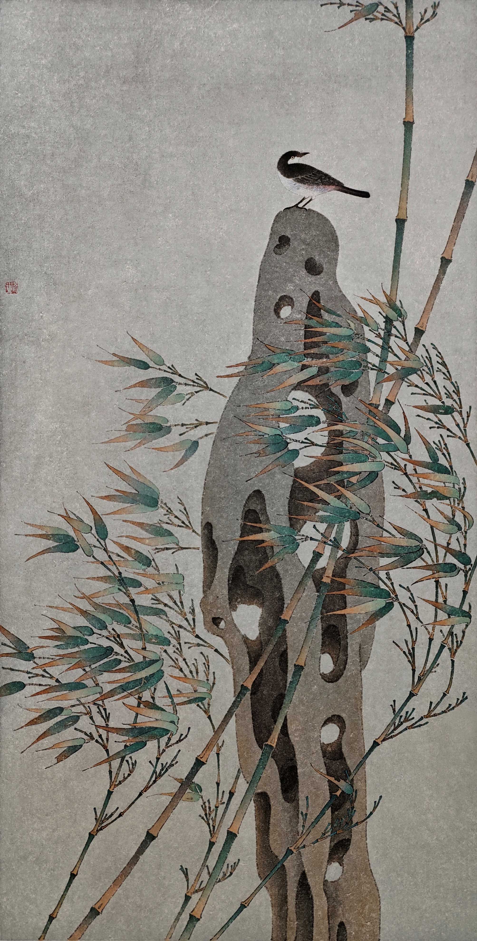 17 祝殿超 萧瑟处 34x68cm 纸本设色  2023年