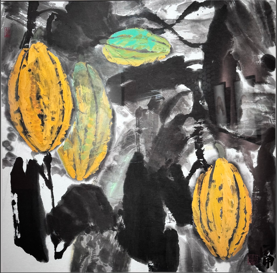 12 杜宁 可可  69x69cm  纸本设色  2022年