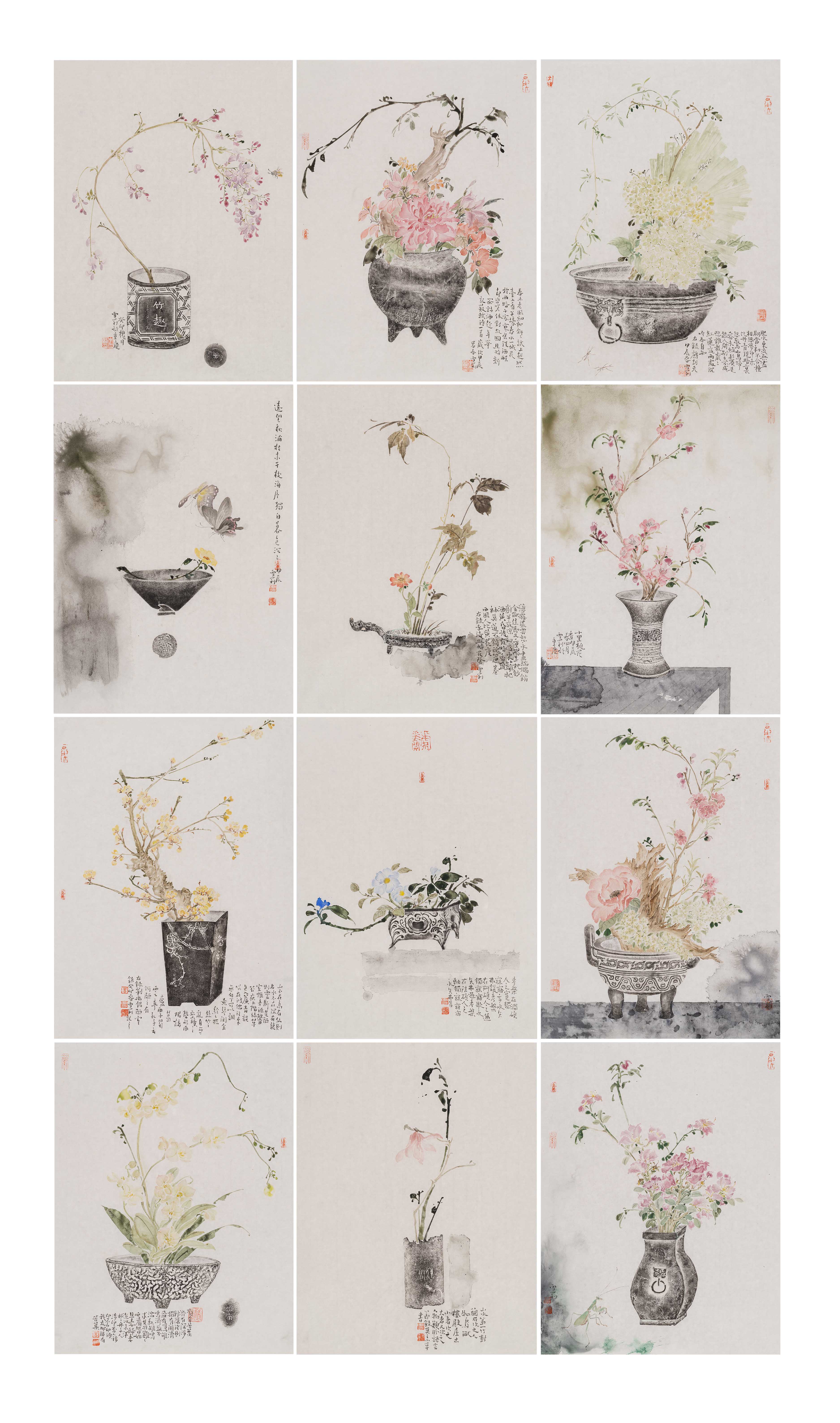 李雪莉 2022级硕士 国画 《芸窗花供》 32x46cmx12