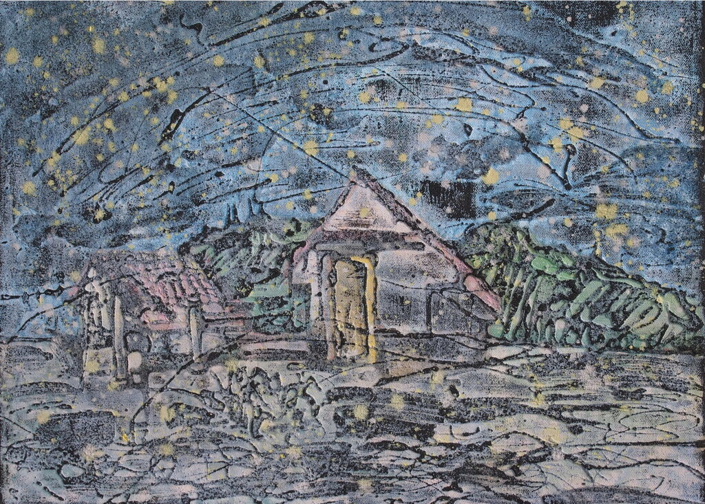 油画 《星空》黄晶 50x70cm 2014年