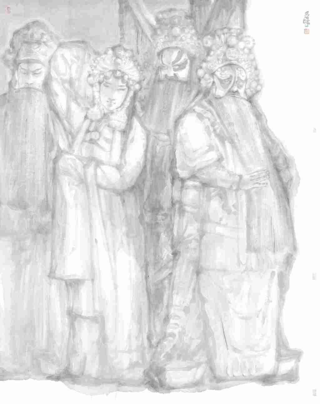 6 高冠峰 《民族瑰宝之水墨梨园》180X145cm 中国画 2020年