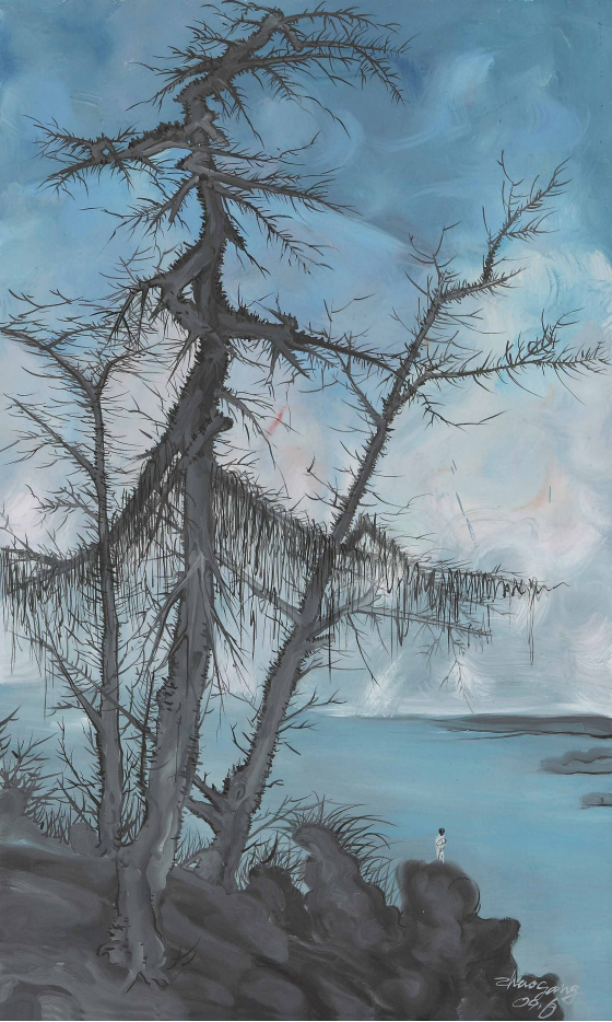 赵罡 《树下，遥望》 布面油画 60x90cm 2009年
