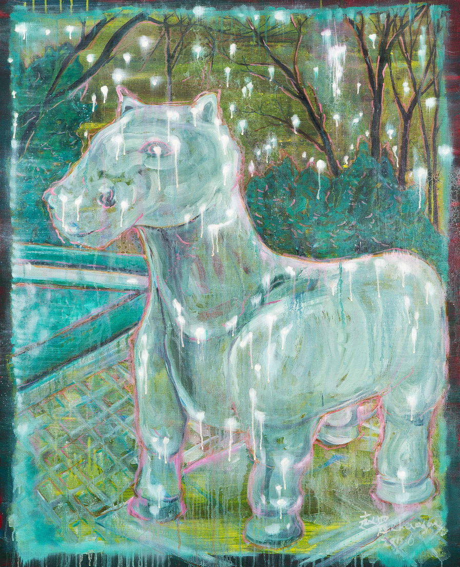 赵罡 《白马》 布面油画 80x100cm 2015年