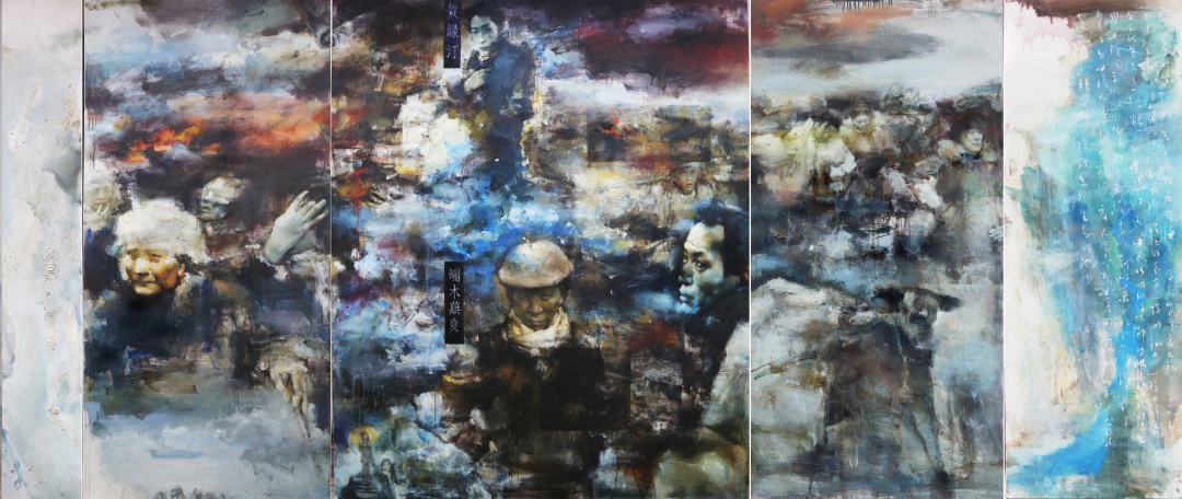《嘉陵江上》 马一丹 220 ×530cm 油画