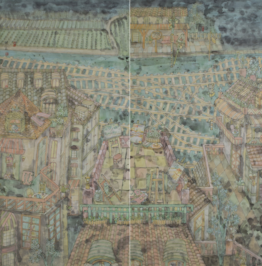 16 胡焱 《写生日志》  中国画  136cm
