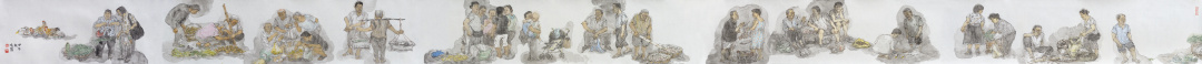 24 朱晓丽 中国画《旧城新市》600cm×34cm