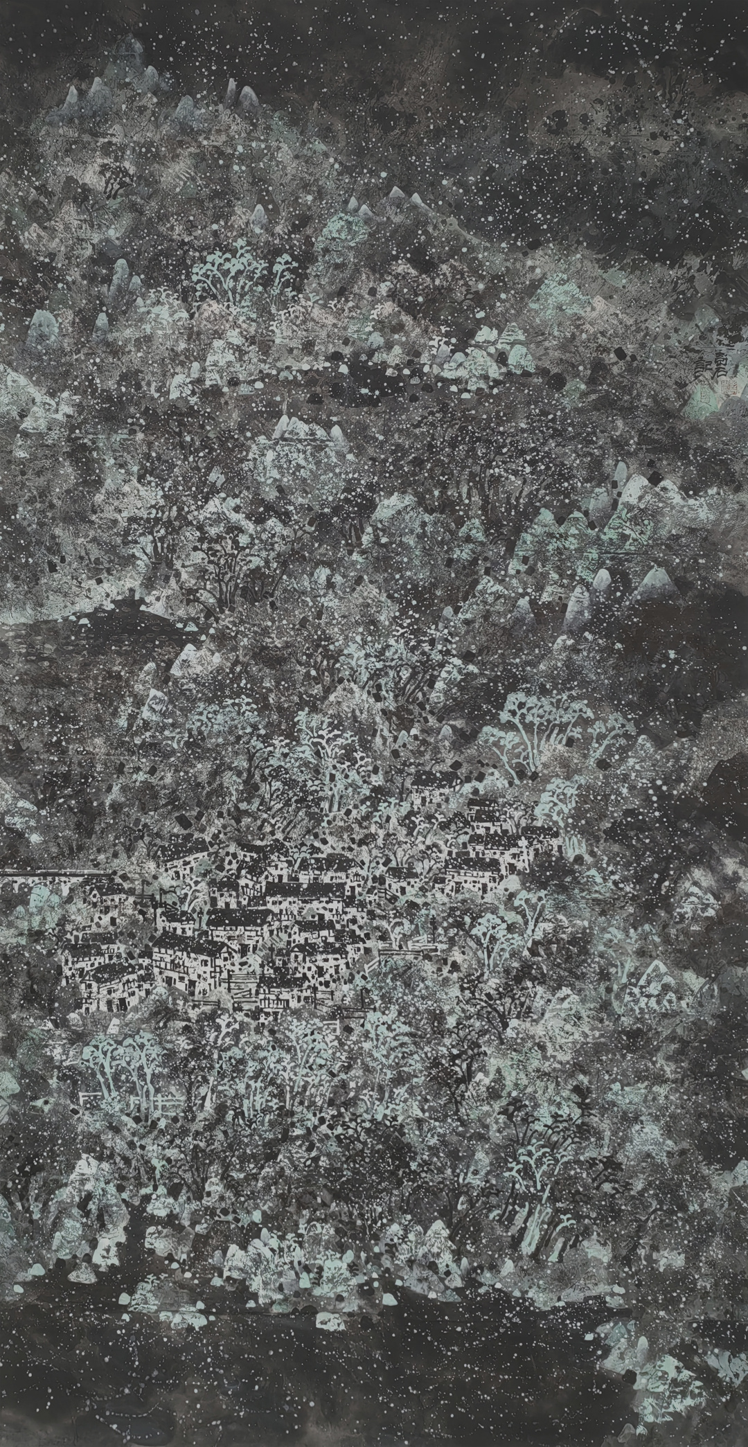 《巴山渝水之三月天》 彭石 中国画  240×124cm  2014