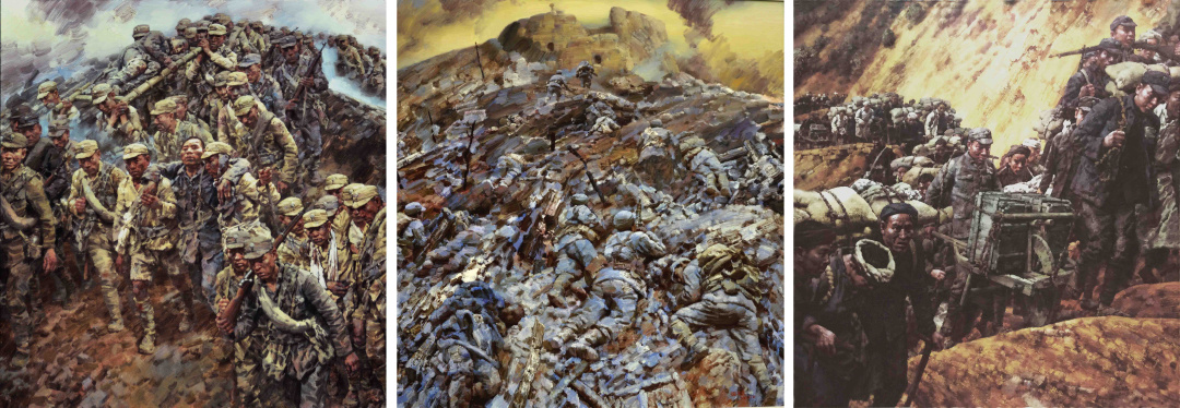 8《胜利之路组画》  王海鸥  油画 180x170cmx3幅  2014年