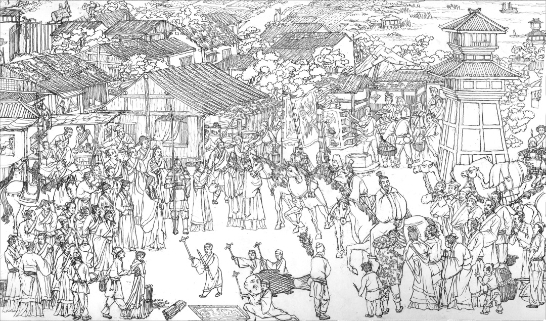 《离城相送》刘凯  27×80cm   纸本铅笔 2017年