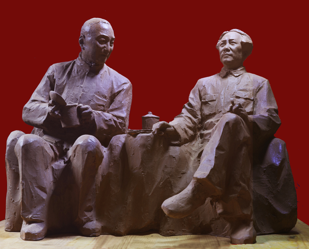 12 张俊德 《窑洞对》 雕塑  100x60x45cm 2021年