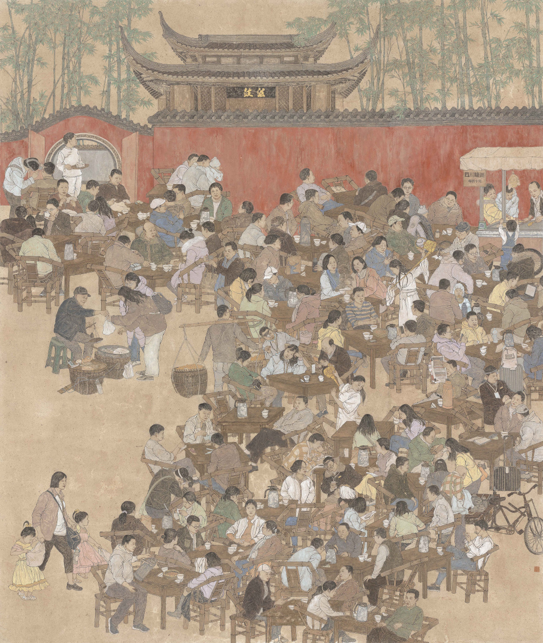 郑翔懿《锦城春和煦》240x200cm 中国画 2021年（可展出，未装裱）