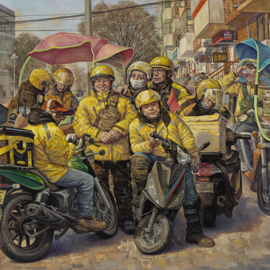 48 陈彦百《暖阳下》  布面油画  2019年   185x185cm  13996019095