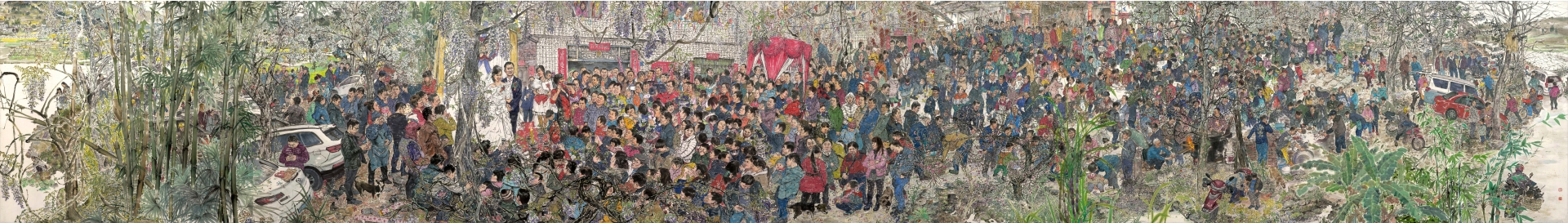 4 唐德福，《春喜巴山》，145cmx1020cm，2017年，纸本设色