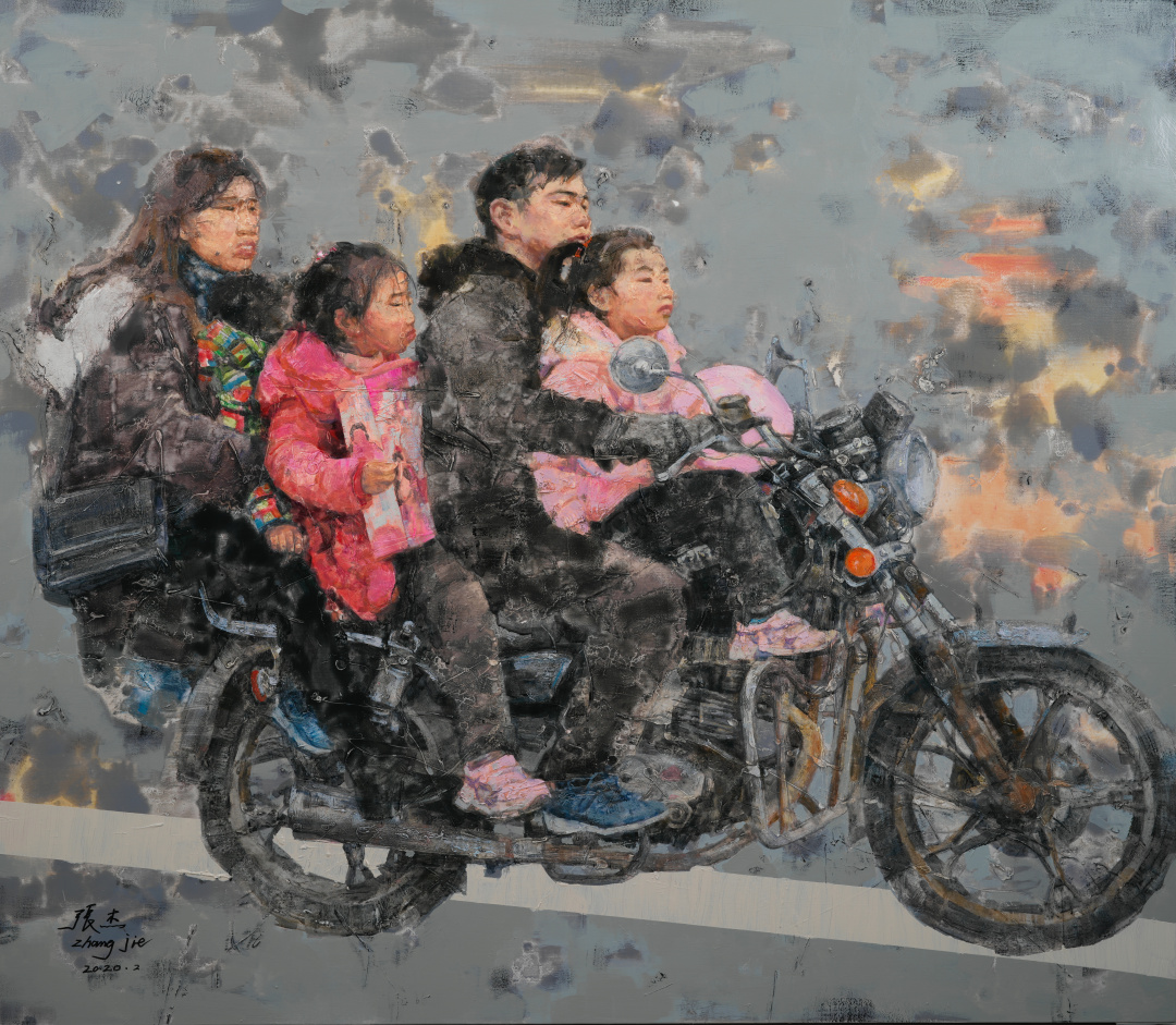 5 张杰油画   《追梦人》  之三   150X130    2018年重庆市文联美术创作资助项目