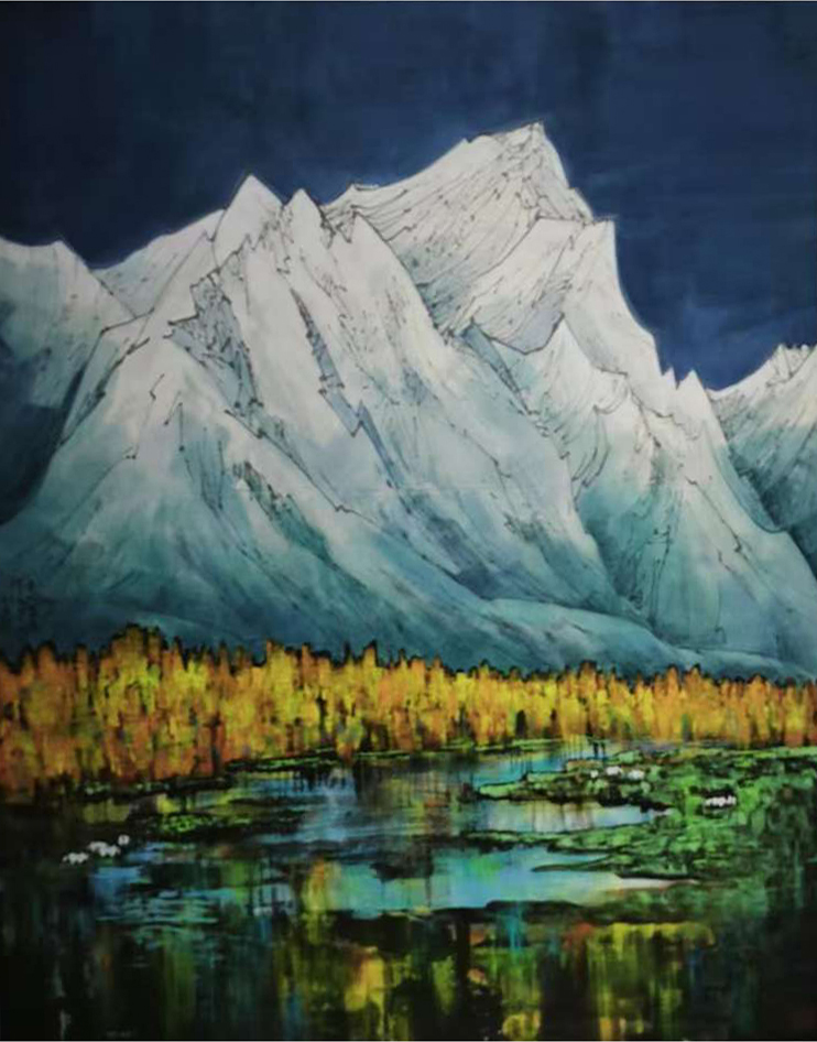 5 毛光辉 《雪域高原》 彩墨 180x144cm 2019年