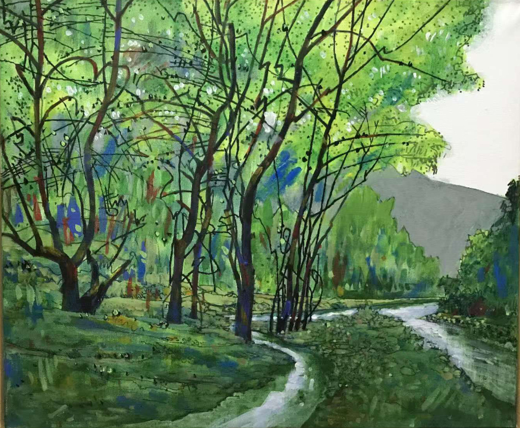 2 毛光辉 《梵净山 2》丙烯 50x60cm 2021年