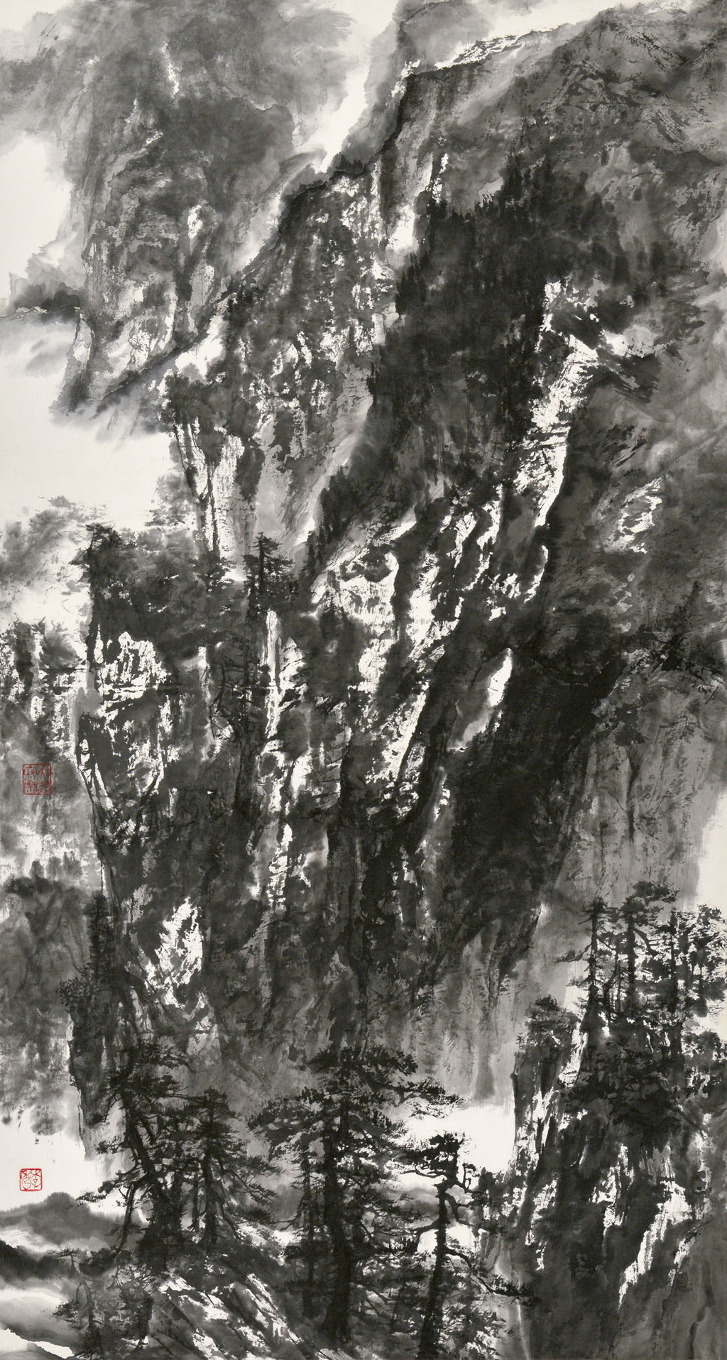 8、李秀?《横断山水之四》?中国画?180cm×96