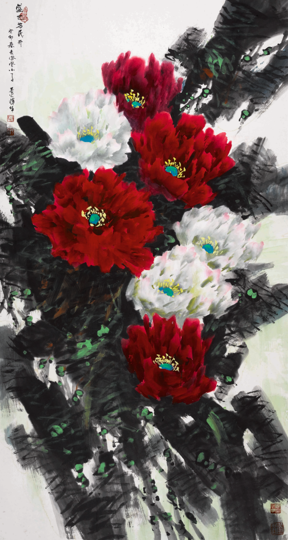 11 毛光辉 《盛世为民开》 彩墨 180x97cm 2023年