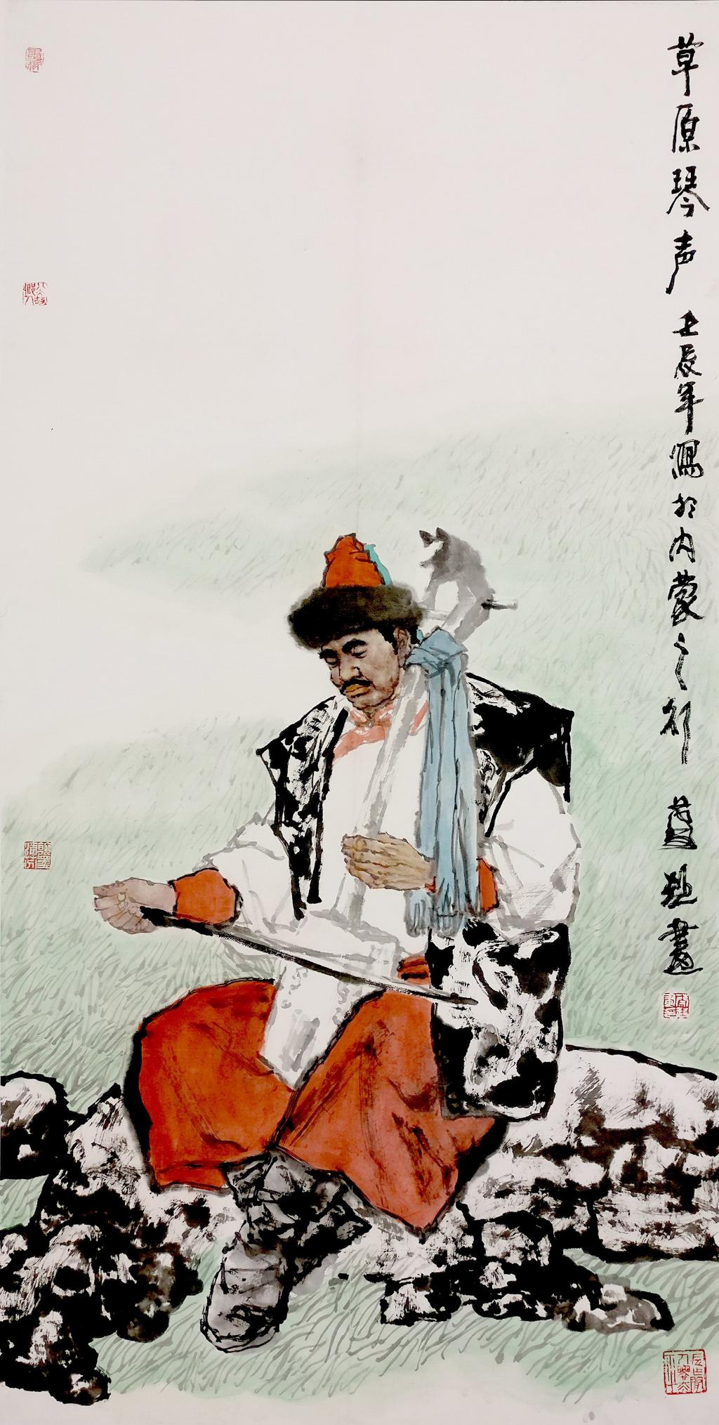 10 草原琴声  蔡超  中国画  136×68cm  2012年