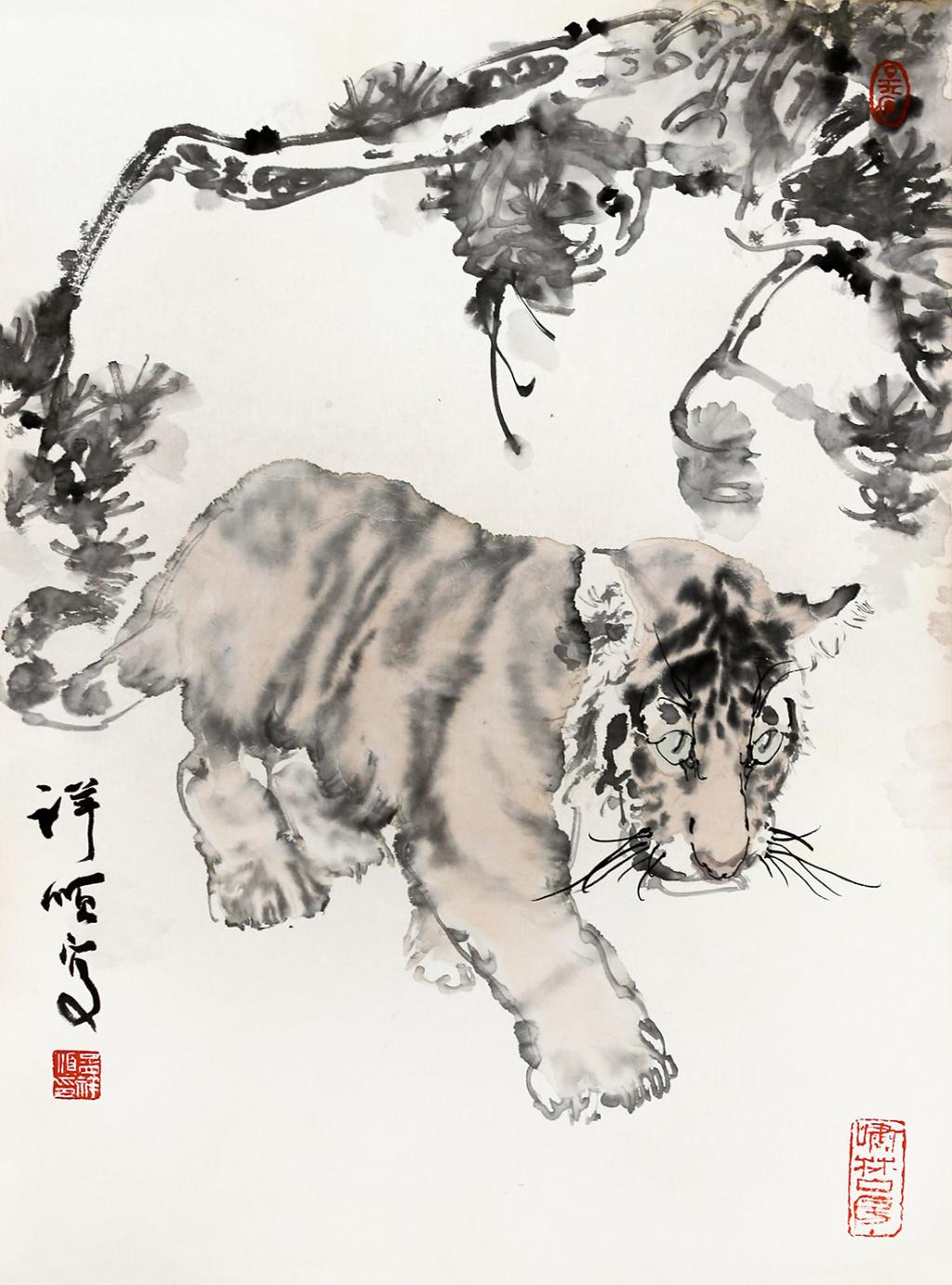 010幼虎册页之六 52x38.5cm 2021年