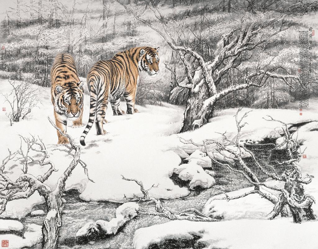 003雪岭双雄 260cm×300cm  2006年