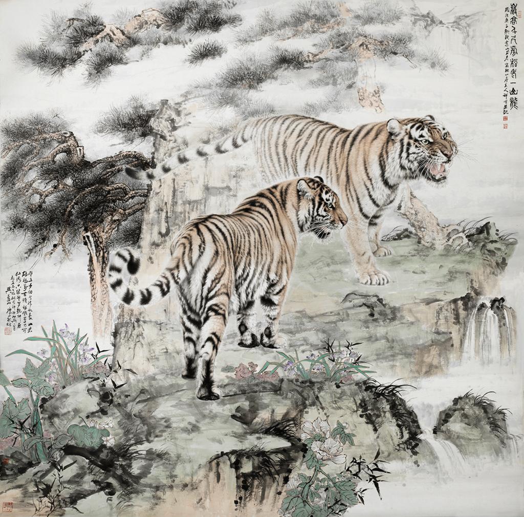 001《岩高千尺虎 松老一山龙》385x379cm 2020年
