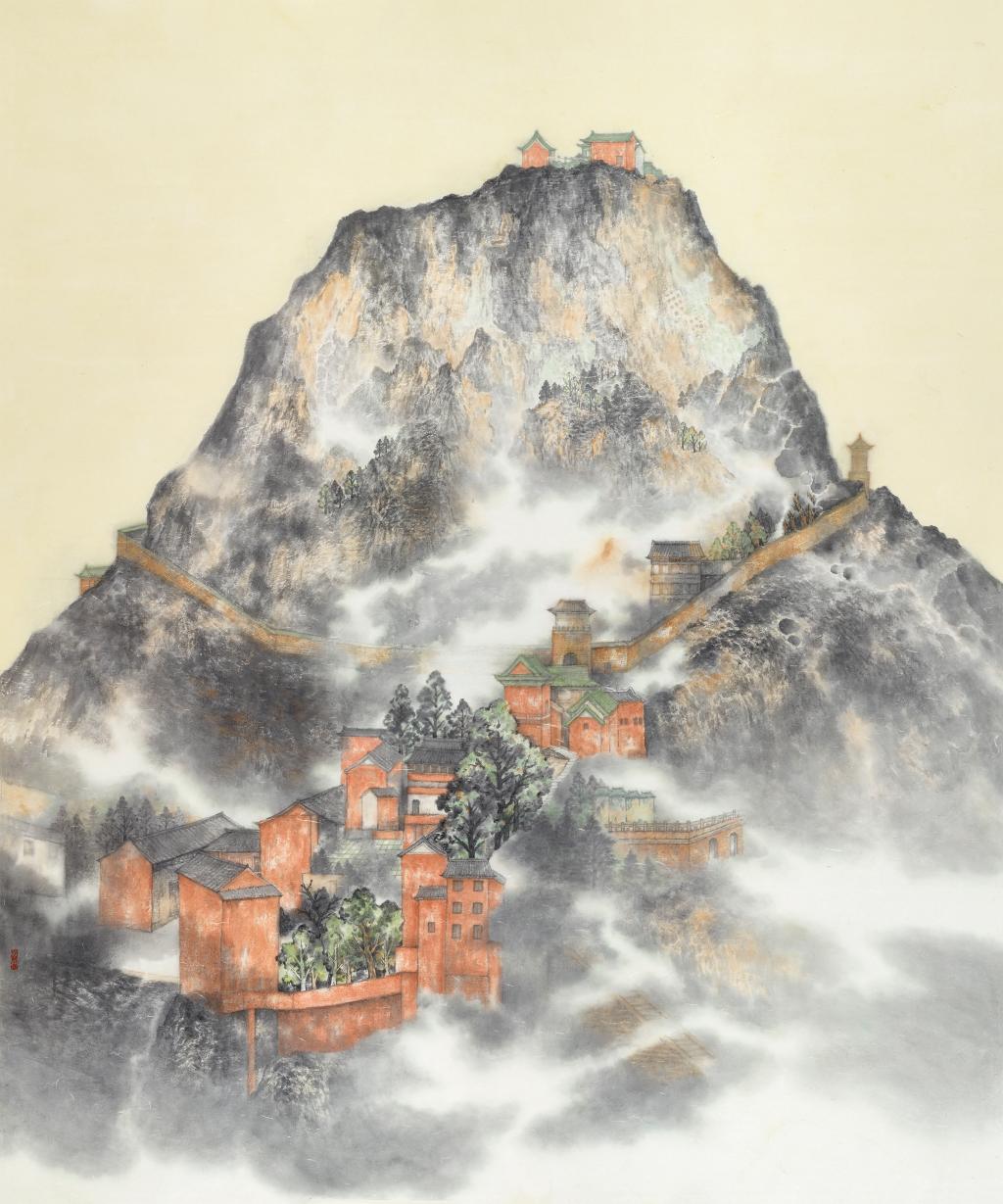 16 付振宝 当山 240X200cm 国画 2023年