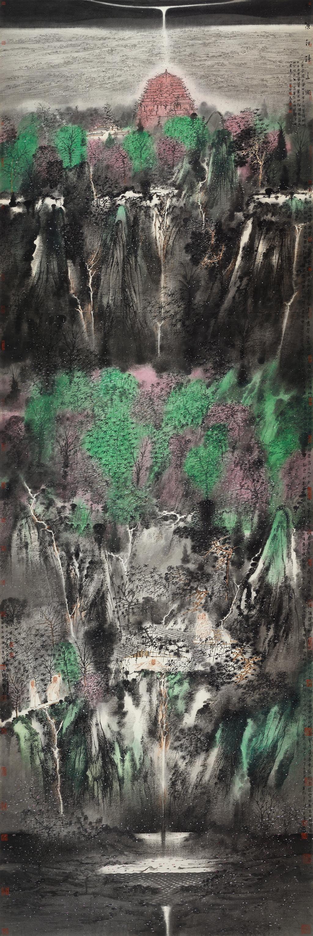 1 卢禹舜 黄鹤楼  371X124cm 国画 2023年