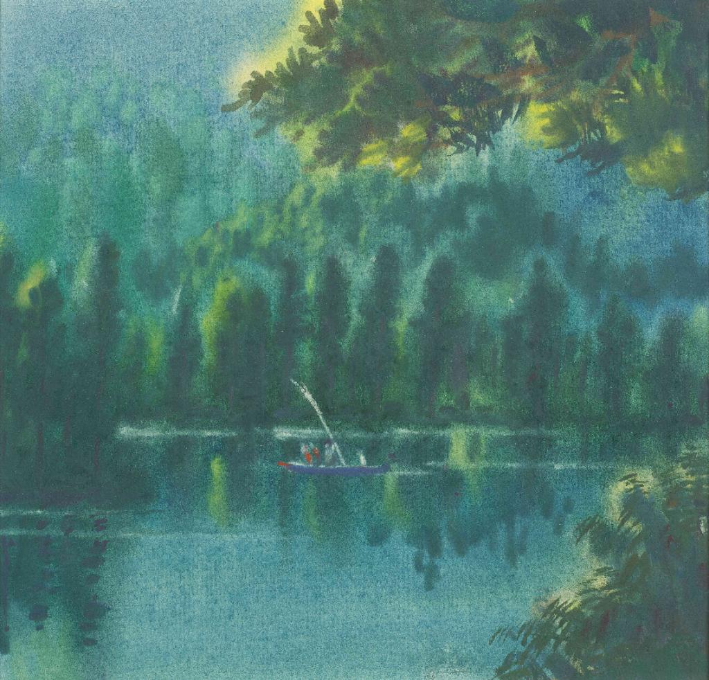 西郊镜湖  纸本  23×24cm  1983年
