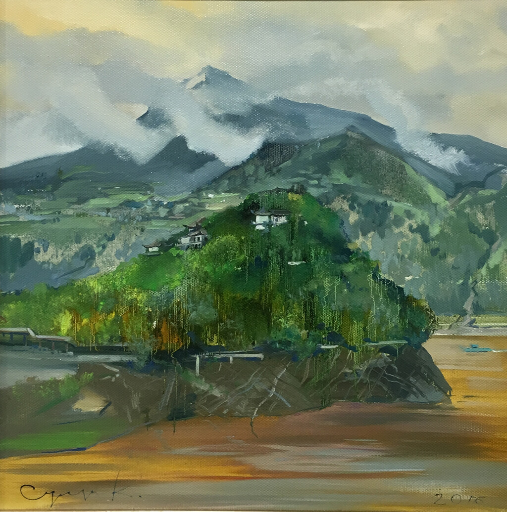 苏马列瓦· 叶卡捷琳娜· 瓦西里耶夫娜  白帝城   70×70cm  布面油画  2016年