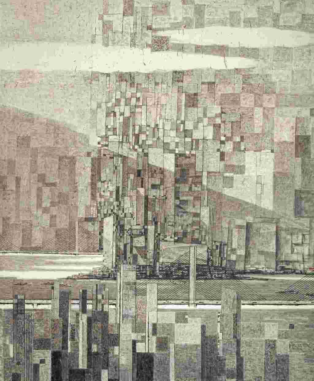 沈小虞 晨曦 240×200cm 中国画 2018年