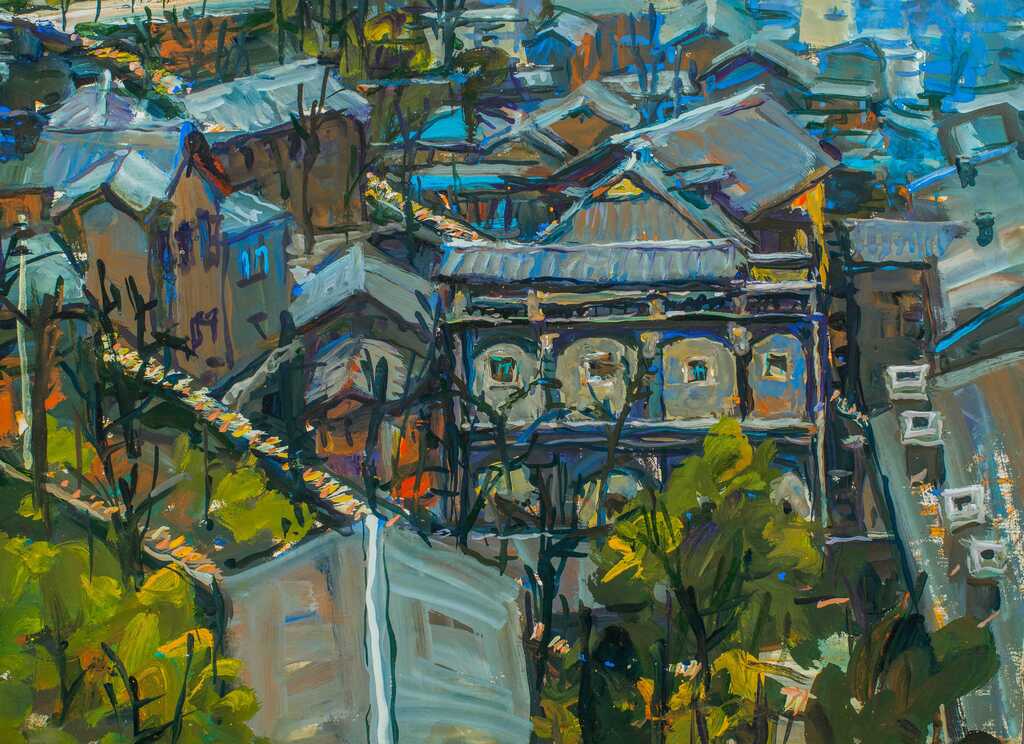 熊吉炎  磁器口 38×28cm 纸本水粉 1991年