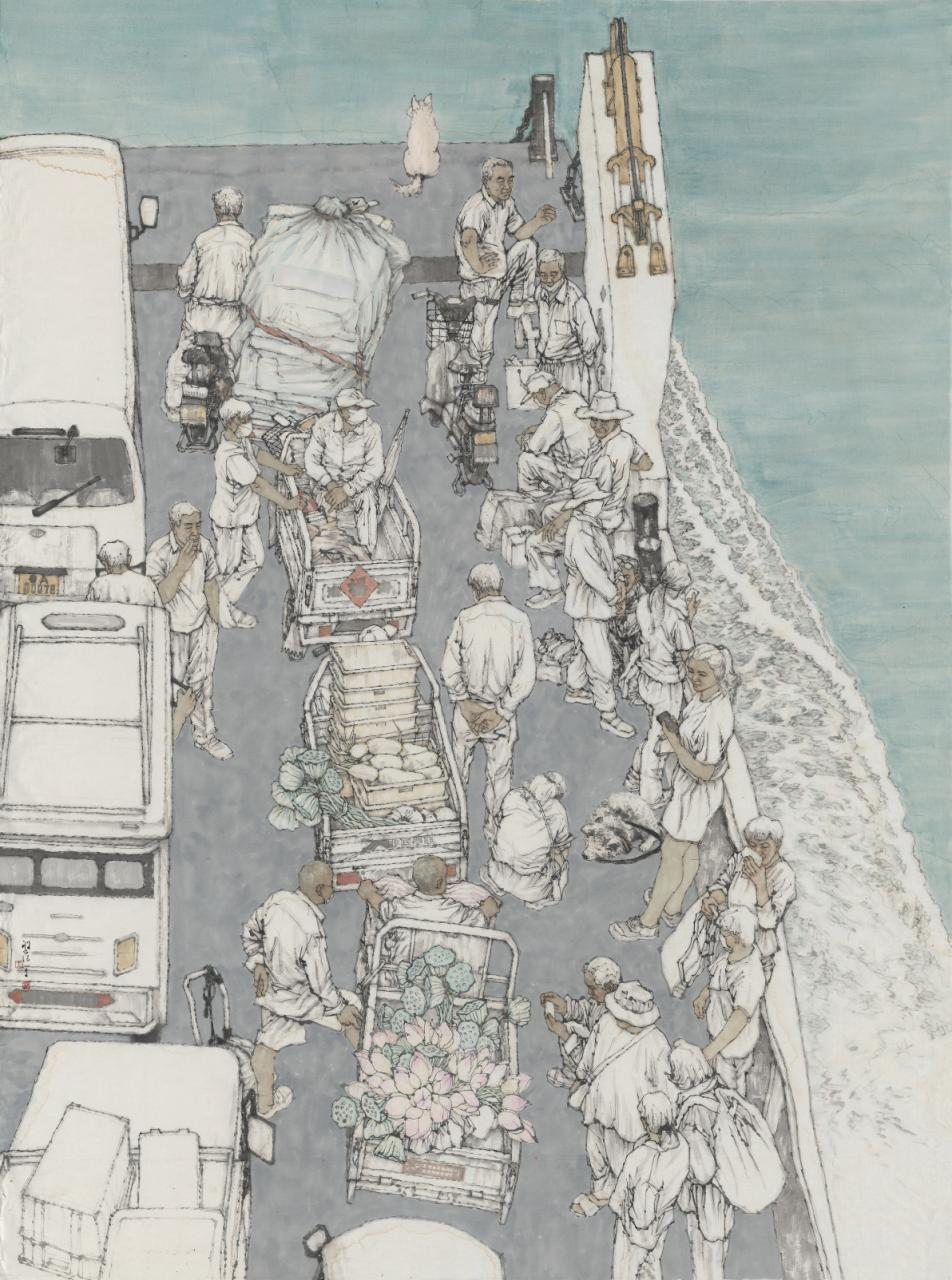 王磐德 《运河新象》 246x183cm 中国画