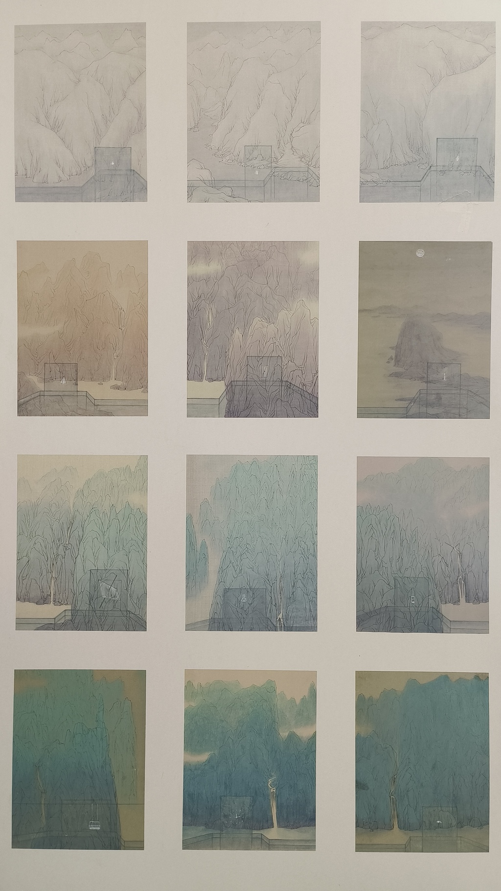 蒋才 坐望 34x45cmx12 中国画 2023