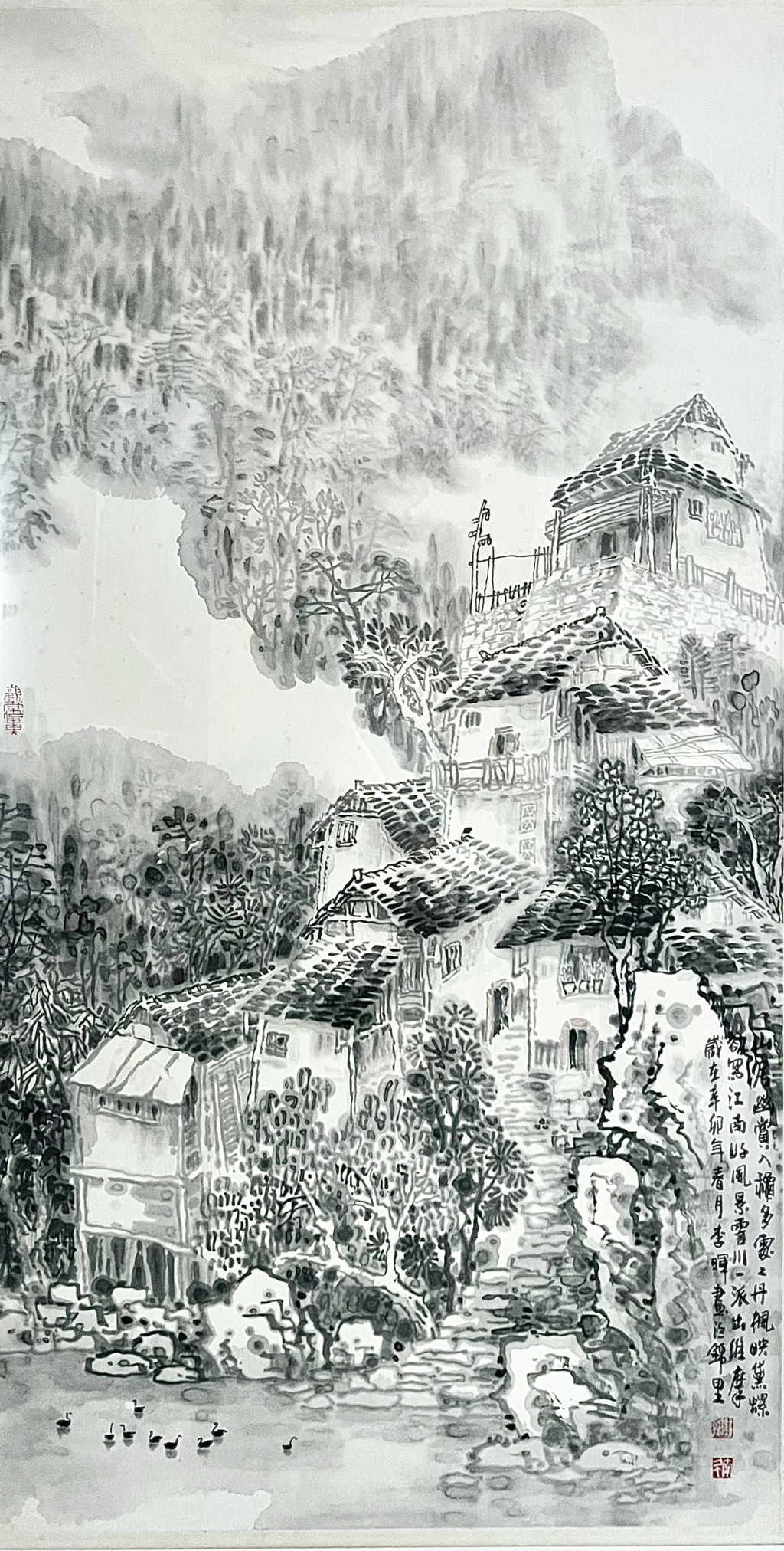 1 李晖 山居 100x50cm 中国画 2011