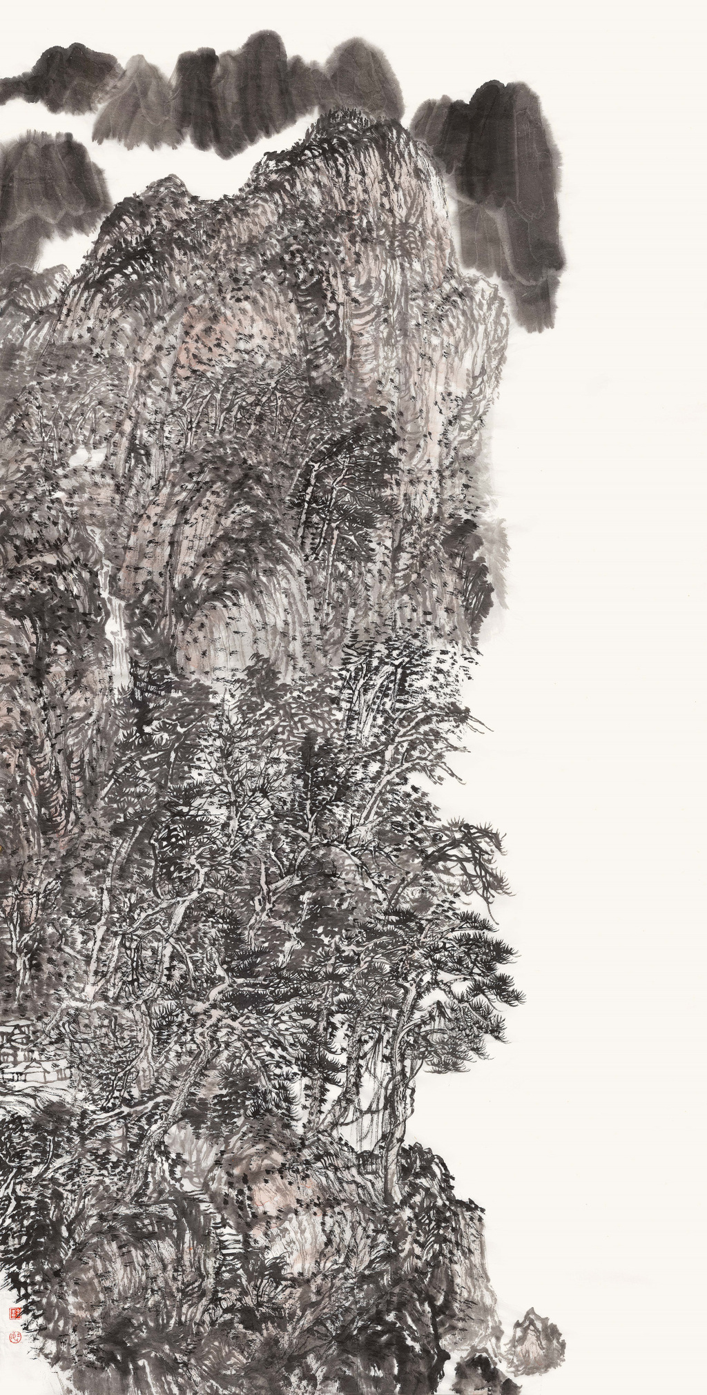 6 钟士敏 山居图 138x68cm 中国画 2022