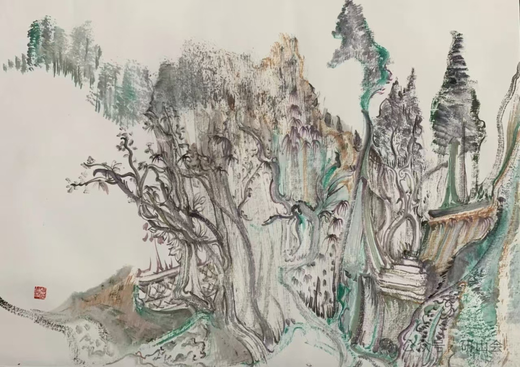 9 卢贞 微风熏 45x32cm 中国画 2023