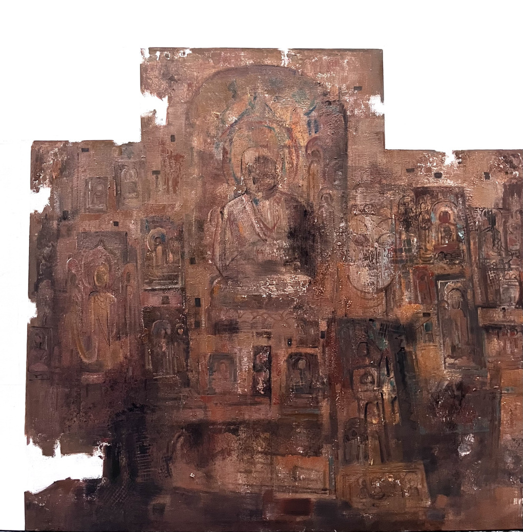 5 李猛 千佛岩印象 100x100cm 油画 2023