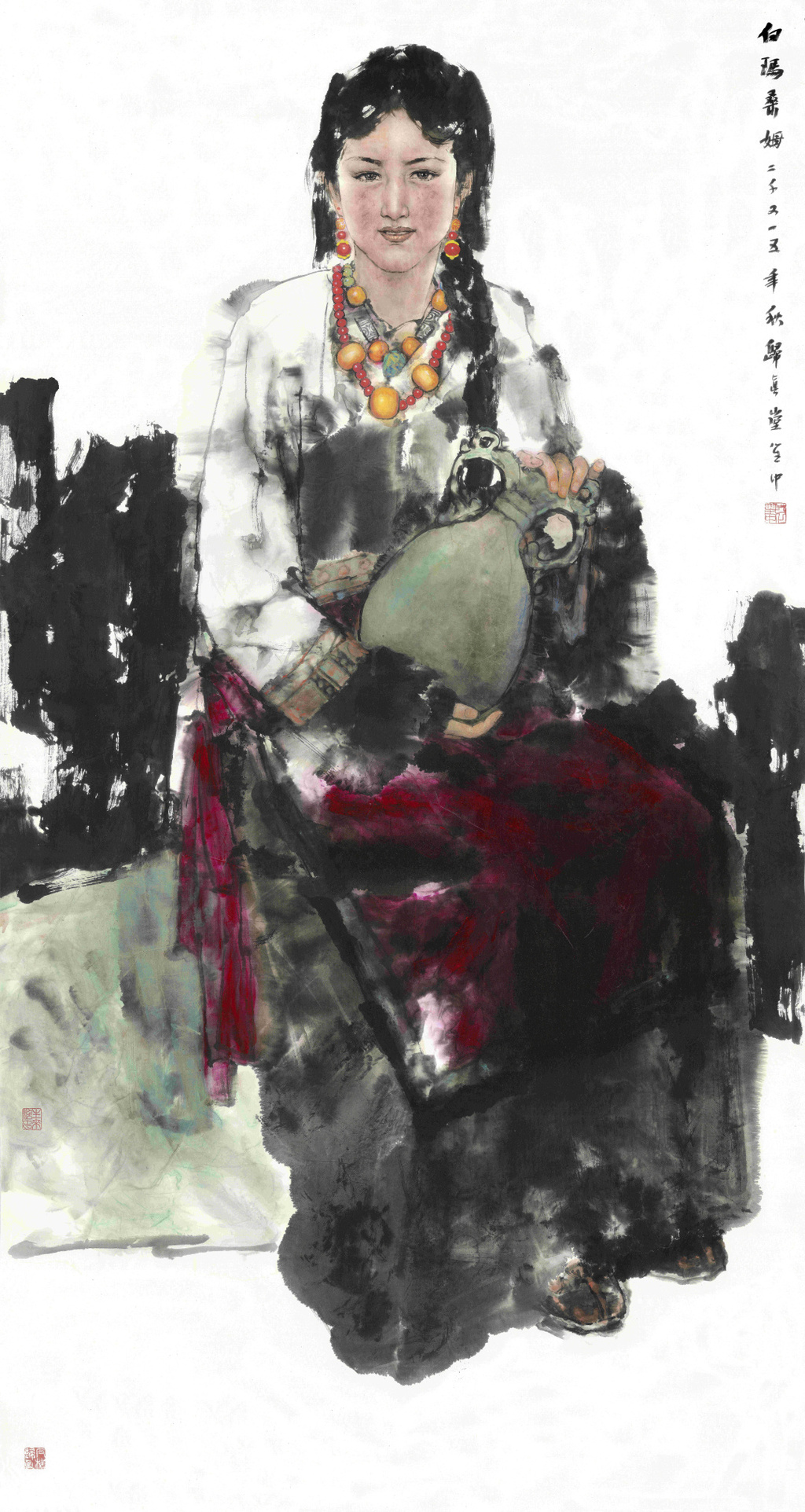12袁生中 白玛桑姆179x97cm2015年作