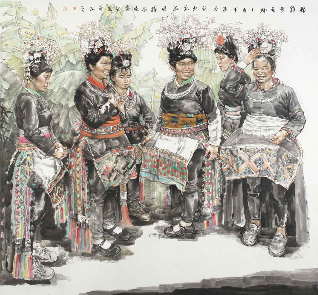 孟瑞智 锦鸡舞之乡 180X190cm 中国画 2017
